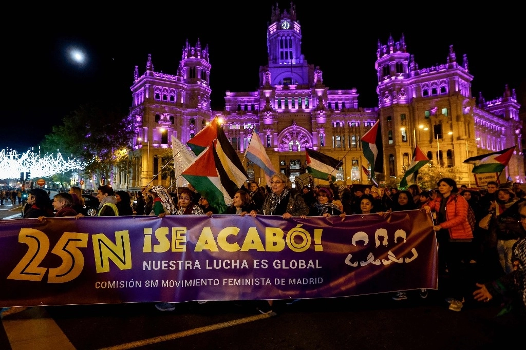 Marcha en Madrid en el Día Internacional de la Eliminación de la Violencia contra la Mujer (25N). Foto Afp