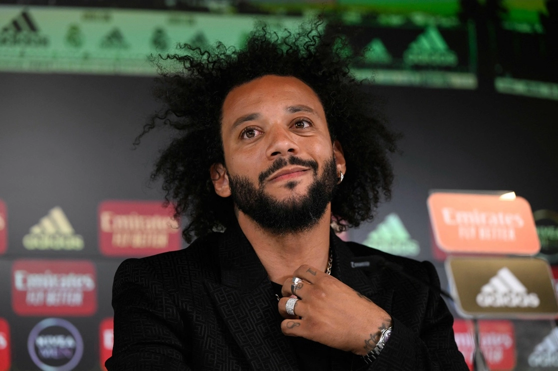 Entre lágrimas y la voz entrecortada, Marcelo se despidió definitivamente tras 16 temporadas en el Real Madrid. Foto Afp