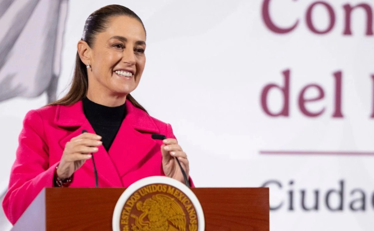 La mandataria, ayer, durante su conferencia matutina.