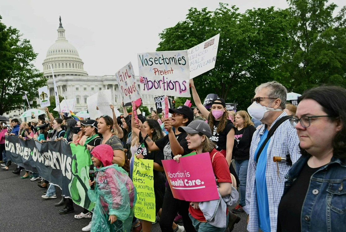 Activistas por el derecho al aborto participan en una manifestación de Bans Off Our Bodies el 14 de mayo de 2022 en Washington, DC. Foto Afp