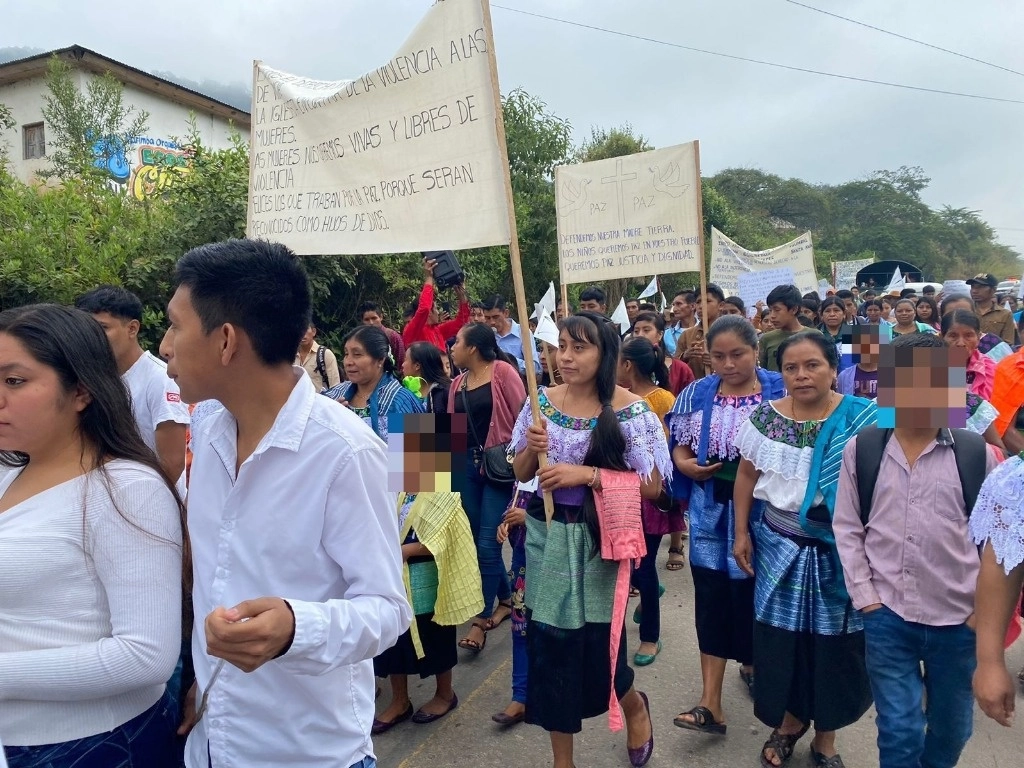 Más de mil personas participaron en la marcha en el municipio de Sitalá, Chiapas. Foto ‘La Jornada’