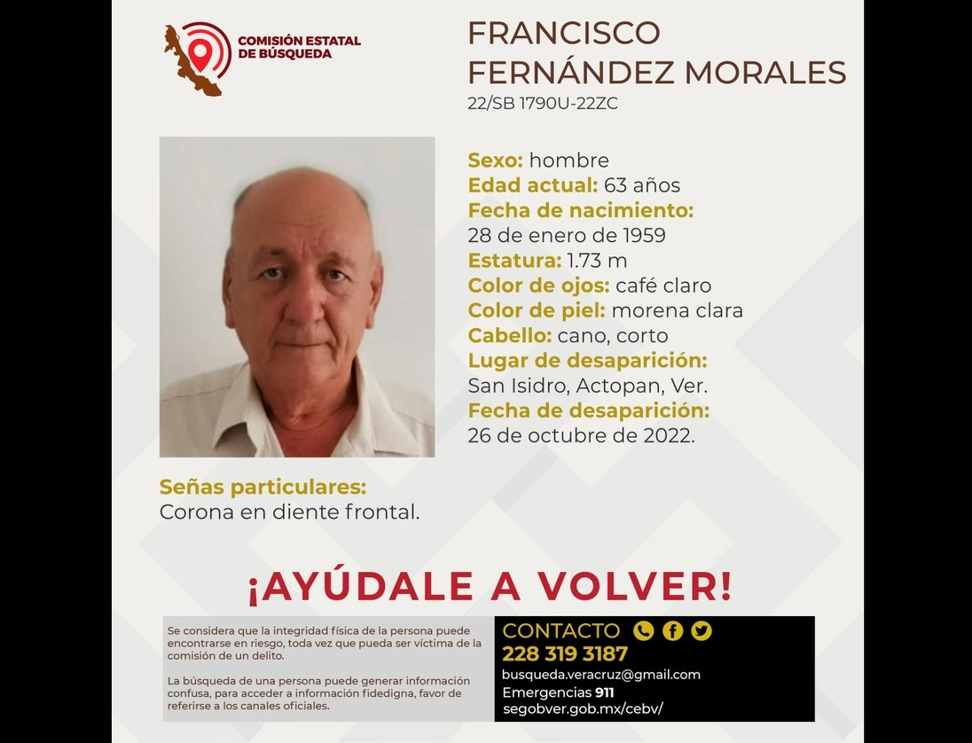 El líder social, Francisco Fernández Morales ‘El Potro’ fue reportado como desaparecido desde el 26 de octubre de 2022. Foto Tomada del Twitter @cebver
