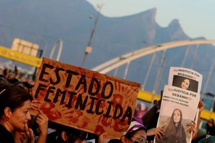 Protesta por la muerte de la joven Debanhi Escobar en Nuevo León. Foto cortesía Antonio Ojeda