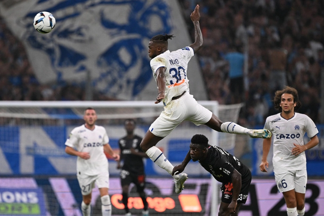 Nuno Tavares anotó el segundo gol de Marsella ante Reims, en la primera jornada de la Ligue 1. Foto Afp 