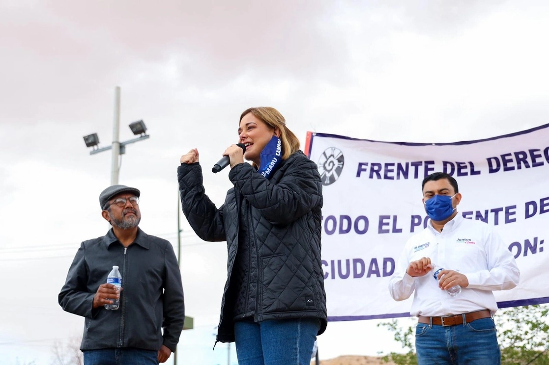 Maru Campos en su cierre de campaña. Foto de su twitter