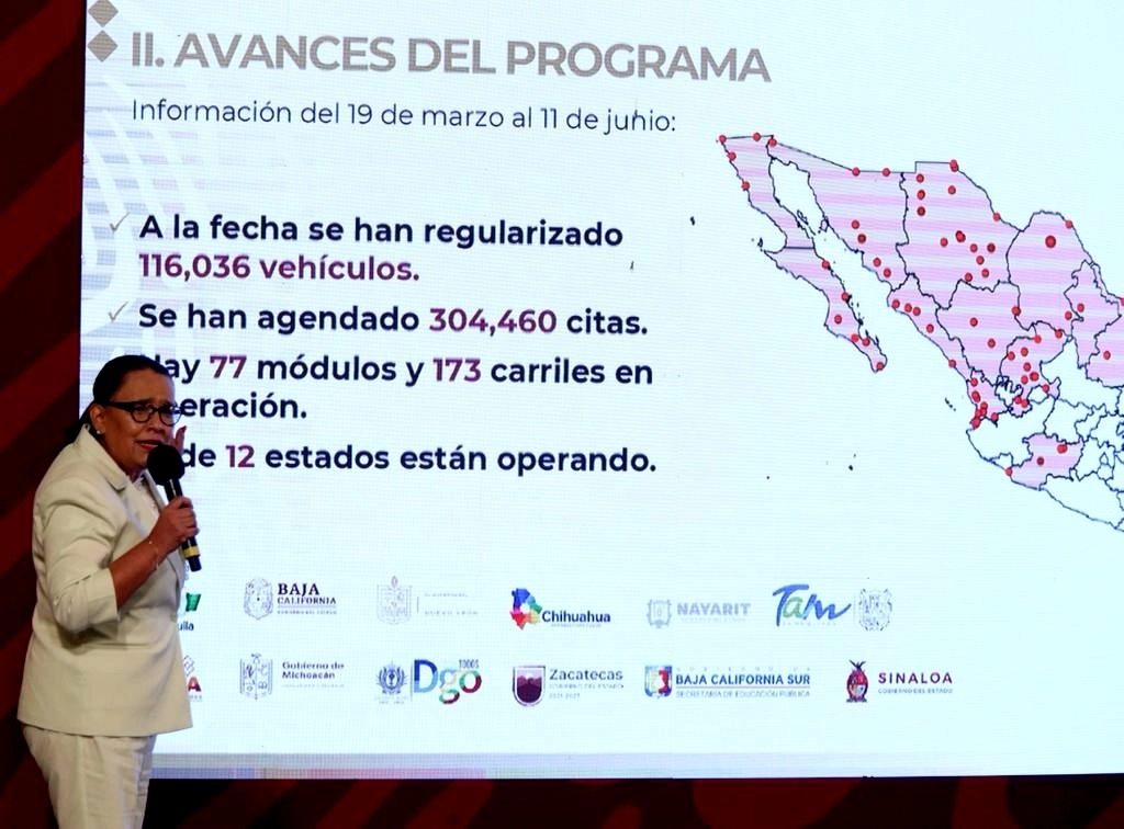 La secretaria de Seguridad y Protección Ciudadana, Rosa Icela Rodríguez, durante la conferencia presidencial matutina en el Salón Tesorería de Palacio Nacional, en la Ciudad de México, el 13 de junio de 2022. Foto María Luisa Severiano