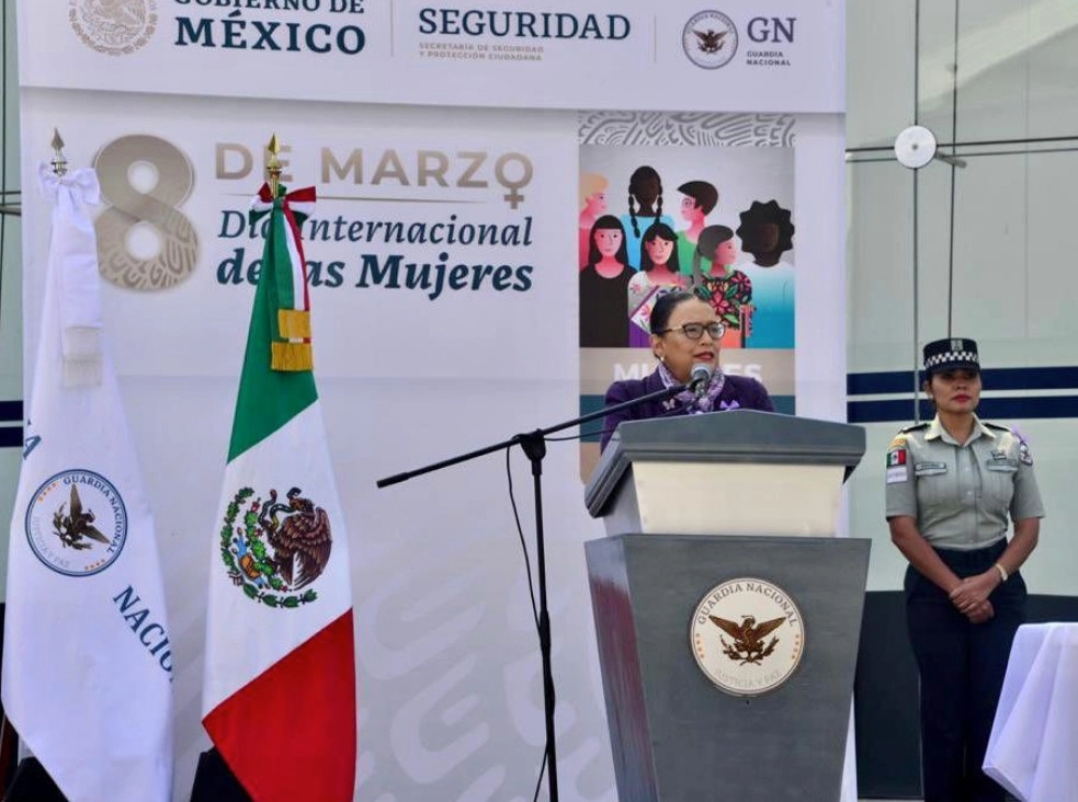 La titular de la SSPC, Rosa Icela Rodríguez Velázquez, destacó que más de 15 mil mujeres integran actualmente la Guardia Nacional. Imagen tomada del Twitter @rosaicela_

