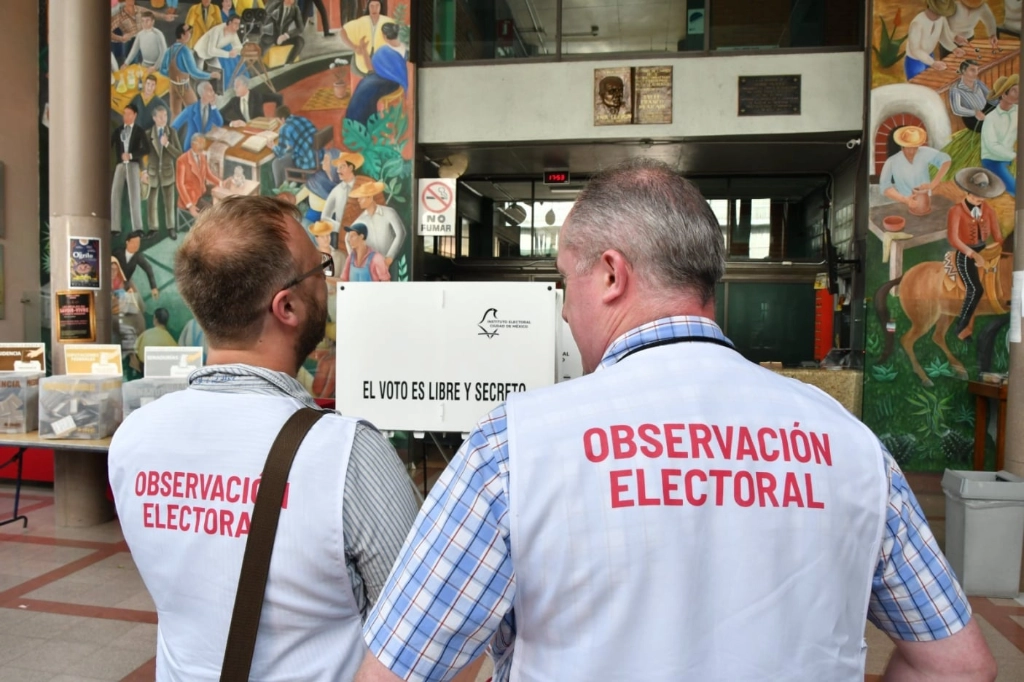 Observadores electorales en imagen de archivo. Foto IECM