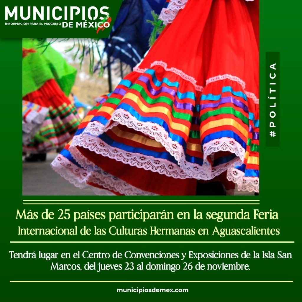Esta gran fiesta cultural tendrá lugar en el Centro de Convenciones y Exposiciones de la Isla San Marcos, del jueves 23 al domingo 26 de noviembre. Foto @MunicipiosdeMex