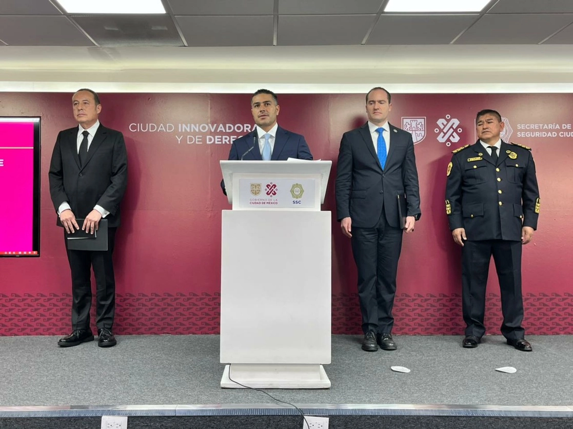 El titular de la Secretaría de Seguridad Ciudadana capitalina, Omar García Harfuch, durante una conferencia de prensa en la sede de la corporación, en la Ciudad de México, el 8 de noviembre de 2022. Foto Luis Castillo