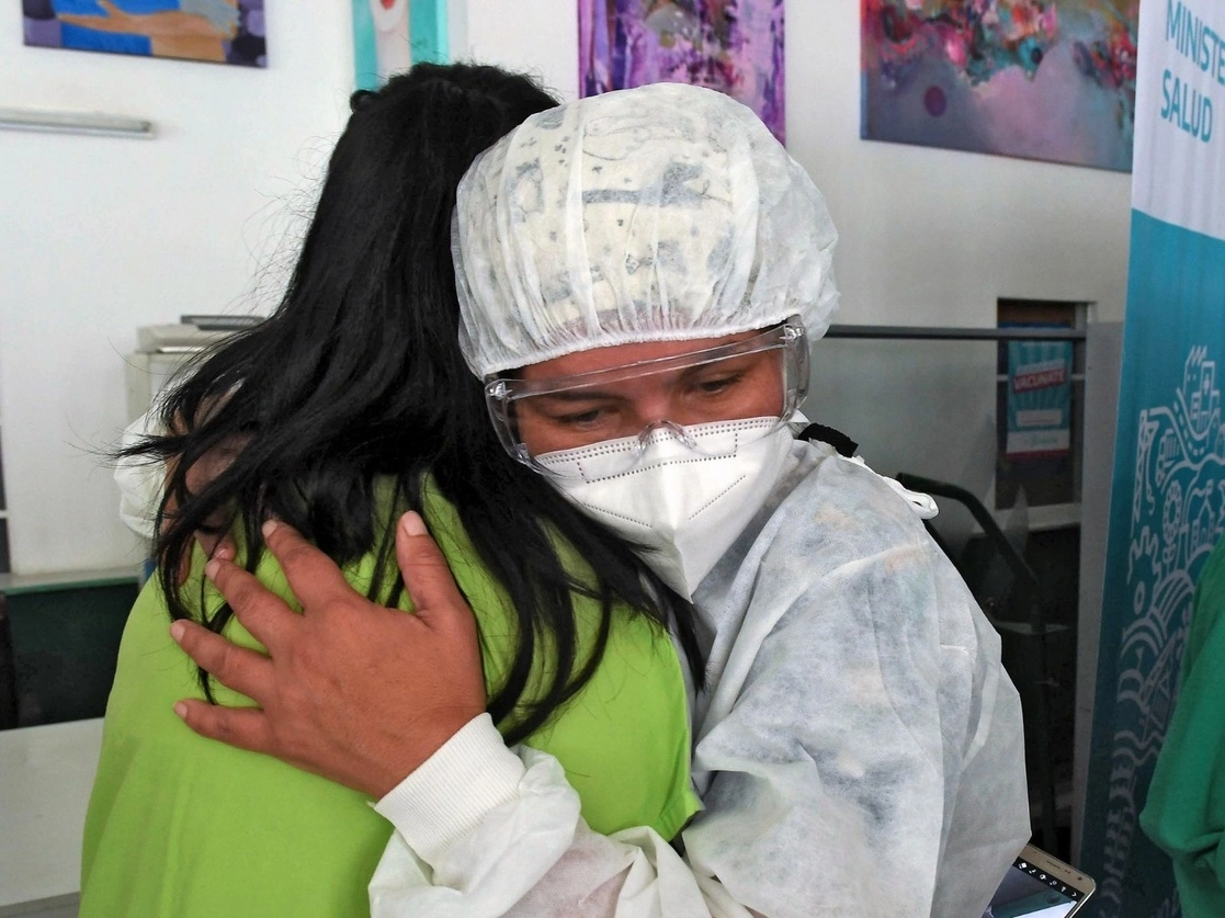 Durante la campaña de vacunación contra el coronavirus en Argentina. Foto Afp 