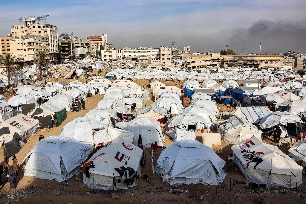 Campamento de refugiados en gaza. Foto Afp