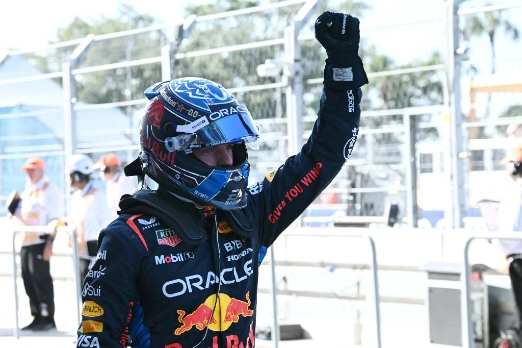 Max Verstappen, piloto de Red Bull, sumó una nueva ‘pole position’ en su carrera al marcar el mejor tiempo en la clasificación del GP de Miami. Foto Afp