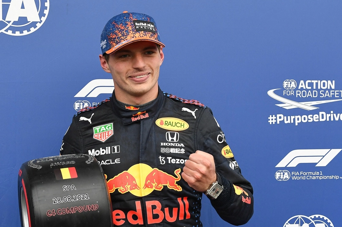 El holandés Max Verstappen logró con Red Bull la vuelta más rápida en la clasificación del GP de Bélgica. Foto Afp
