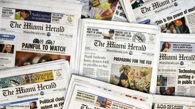 El grupo McClatchy Co, dueño de ‘The Miami Herald’, solicitó acogerse al Capítulo 11 de protección por bancarrota y dijo que espera concluir el proceso en los próximos meses. Foto Ap / Archivo