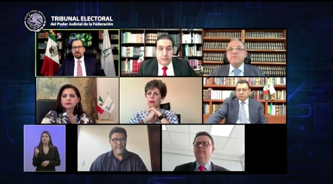 Magistradas y magistrados de la Sala Superior del TEPJF durante sesión. Imagen cortesía TEPJF