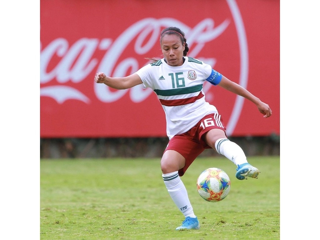 La jugadora de la selección mexicana de futbol femenil, Karla Nieto. Foto tomada de X @Miseleccionfem