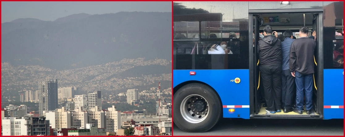 A pesar de haber sido el día más caluroso en la capital en lo que va de la primavera, con 31 grados, por la tarde sopló el viento y eso ayudó a que se levantaran las restricciones vehiculares, las cuales generaron ayer aglomeraciones en las principales rutas de trolebús y Metrobús. Foto Luis Castillo