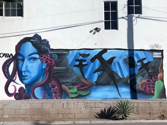Mural del programa "Ciudad Marina" en La Paz, Baja California Sur. Foto Lidia Campos Hernández