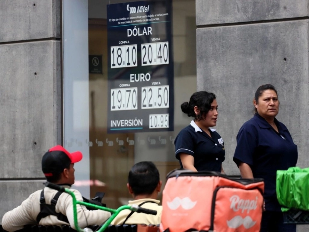 Cotización del dólar estadunidense en una sucursal bancaria. Foto Roberto García Ortiz / Archivo
