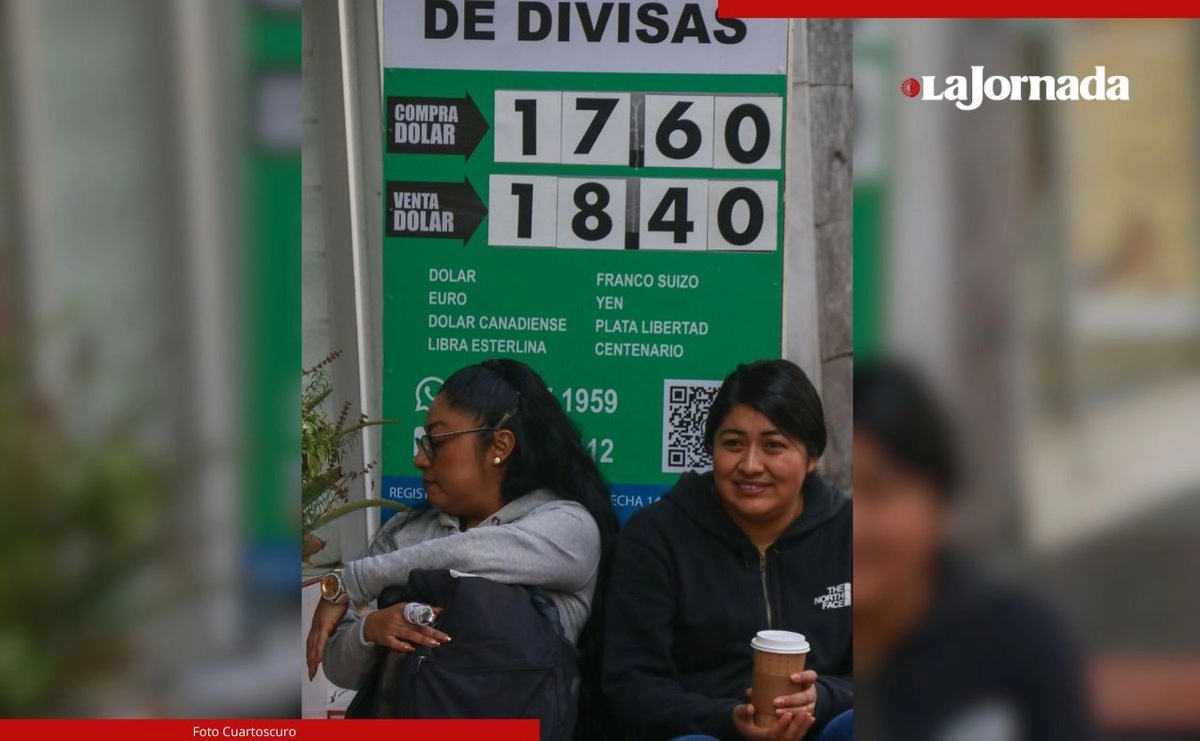 Cotización del dólar en una casa de cambio de la Ciudad de México, el 25 de noviembre de 2025. Foto 