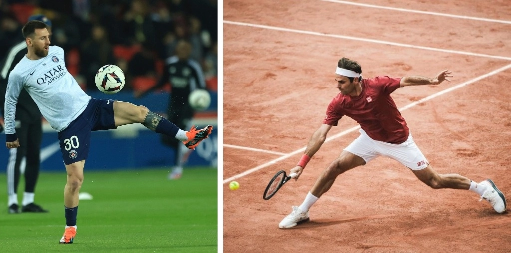 Messi y Federer, dos de las máximas glorias en la historia reciente del deporte. Foto Ap y @rogerfederer



