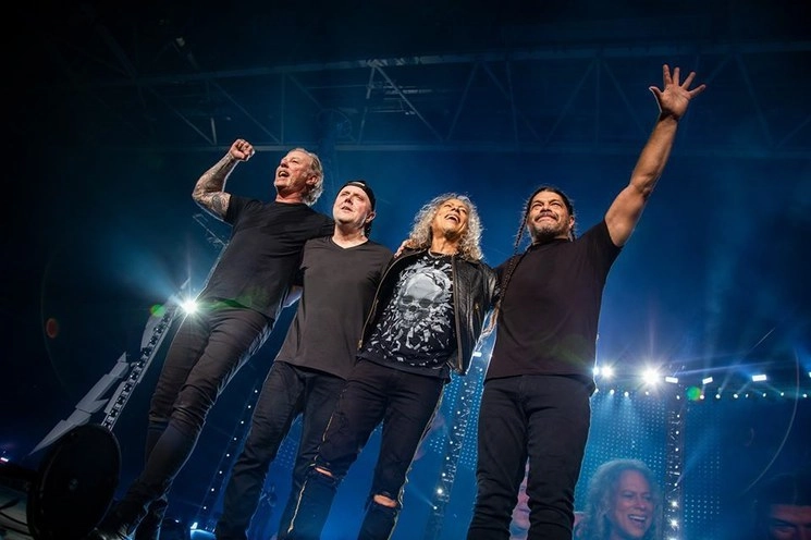 James Hetfield, Lars Ulrich, Kirk Hammett y Robert Trujillo, los integrantes de Metallica. Foto Facebook @Metallica 