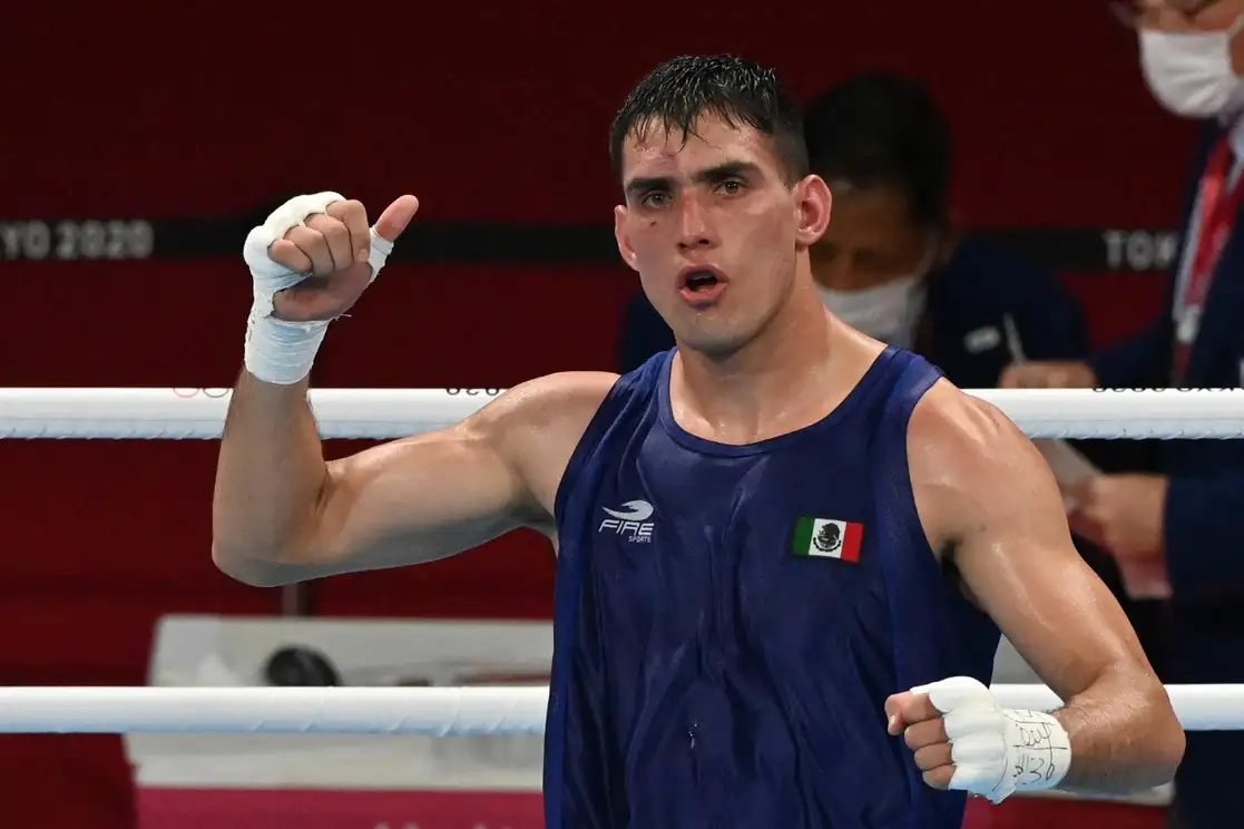 "La pelea de hoy fue complicada, de mucho golpe, me costó trabajo descifrar al croata, pero lo conseguí”, dijo el boxeador mexicano Rogelio Romero, el 28 de julio de 2021. Foto Afp