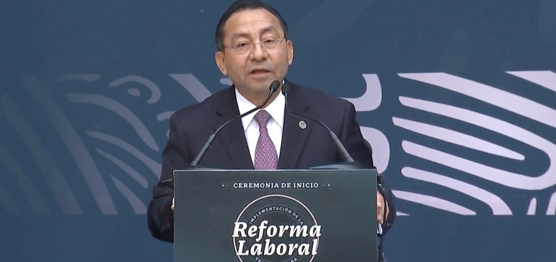 El presidente de la Comisión Nacional de Tribunales Superiores de Justicia de los Estados Unidos Mexicanos (Conatrib), Rafael Guerra Álvarez, en el foro de la implementación de la tercera y última etapa de la Reforma Laboral. Foto tomada de la cuenta de Twitter @CJF_Mx
