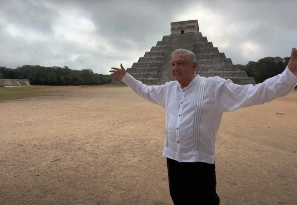 Desde Chichén Itzá, López Obrador calificó a México de potencia cultural