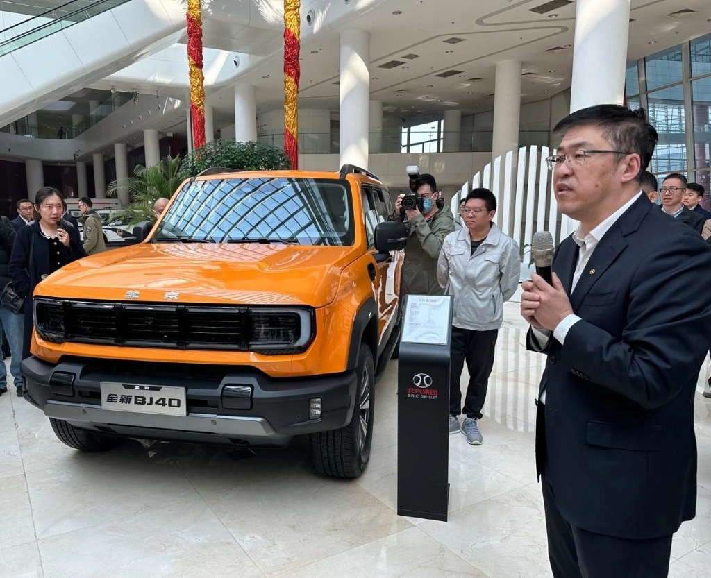 Presentación de un vehículo del grupo automotriz chino BAIC, conglomerado con presencia en varios países de América Latina. Foto La Jornada / Archivo