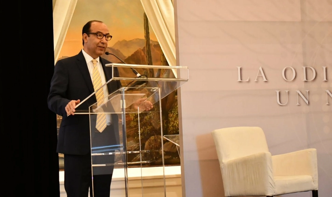 Javier Treviño, presidente del Consejo Coordinador Empresarial durante un foro sobre emprendimiento. Foto @cceoficialmx
