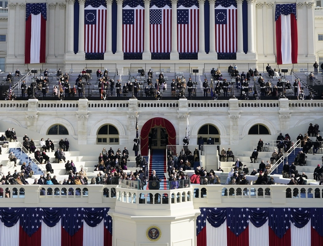 El presidente Joe Biden pronuncia su discurso inaugural durante la 59 inauguración presidencial en el Capitolio de Estados Unidos en Washington, el miércoles 20 de enero de 2021. Foto AP