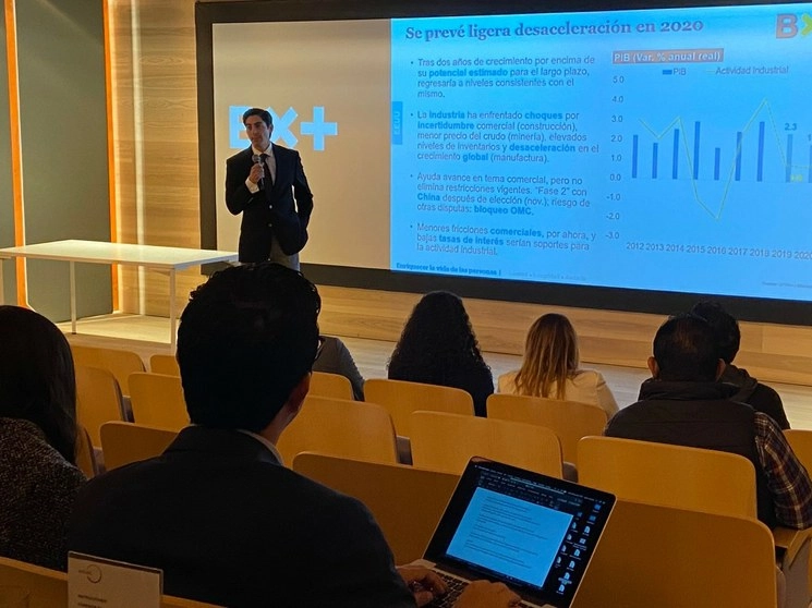 La economía mexicana no crecerá más allá de 2% durante el sexenio del presidente Andrés Manuel López Obrador, aseguró el banco Ve por Más (BX+), con lo que las previsiones del gobierno de hacerlo a 4 se quedarán muy lejos. Imagen tomada de @VeporMasBanco