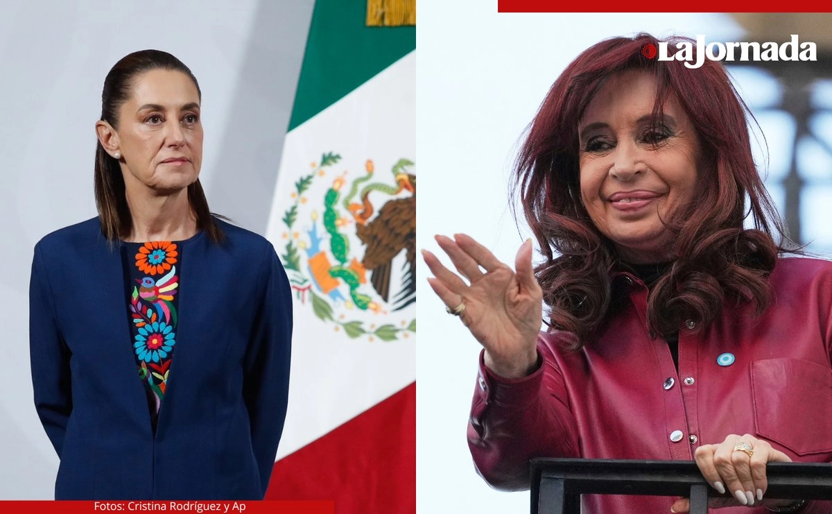 La presidenta de México, Claudia Sheinbaum y la ex presidenta de Argentina, Cristina Fernández. Fotos