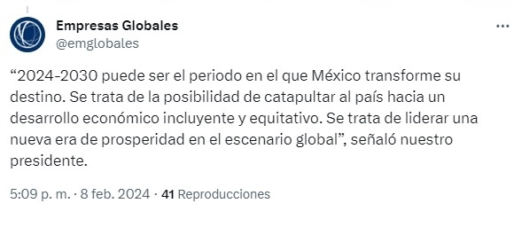 Publicación del organismo en su cuenta de X.