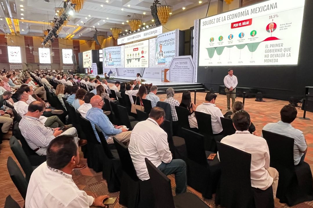 Participación de Claudia Sheinbaum, entonces candidata a la Presidencia, en la 87 Convención Nacional Bancaria realizada en Acapulco, Guerrero, en 2024. Foto 