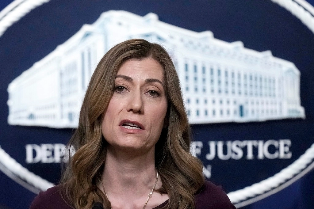La administradora de la agencia antidrogas estadunidense, Anne Milgram, durante una conferencia de prensa en el Departamento de Justicia en Washington.Foto Ap