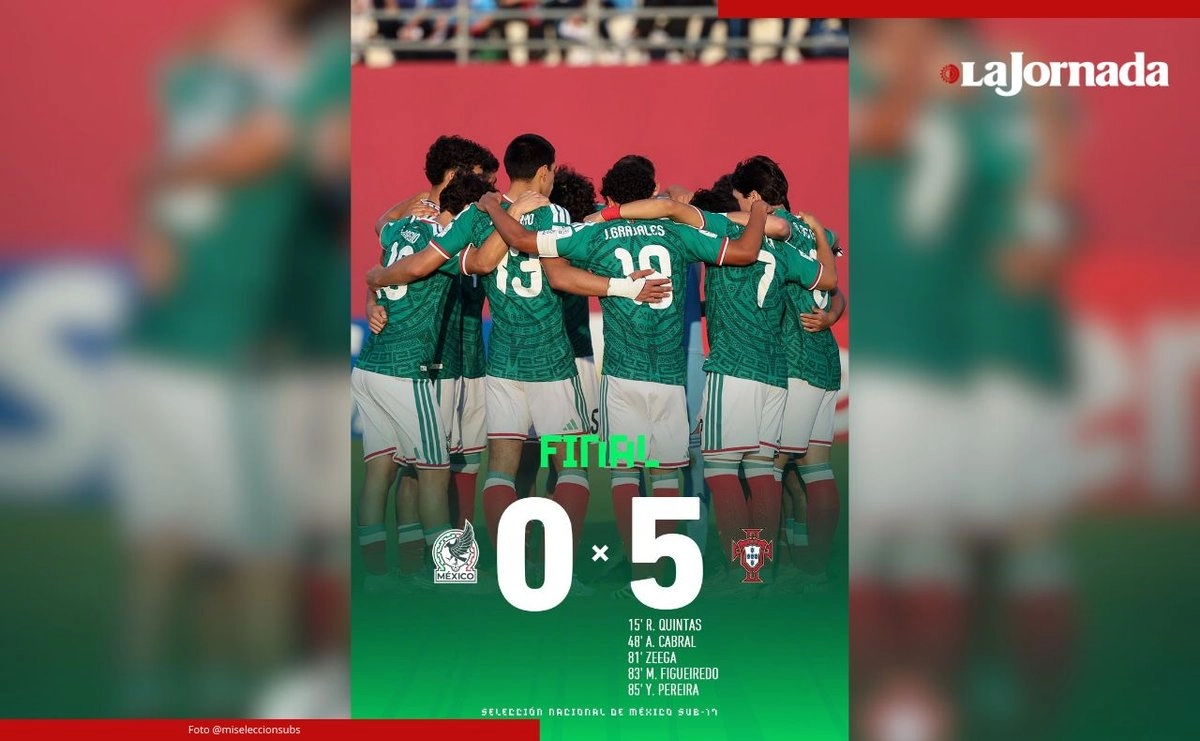 El camino de la selección mexicana sub-17 en el Mundial de Qatar se terminó al perder 5-0 ante Portugal y se despidió en octavos de final del certamen. Imagen tomada de @miseleccionsubs