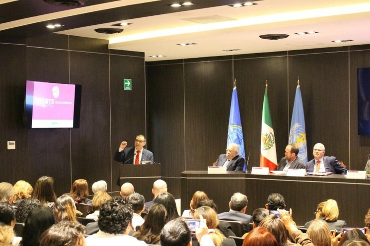 Durante la puesta en marcha de la iniciativa Hearts aquí en México, a la que asistió el secretario de Salud, Jorge Alcocer. Imagen @OPSOMSMexico