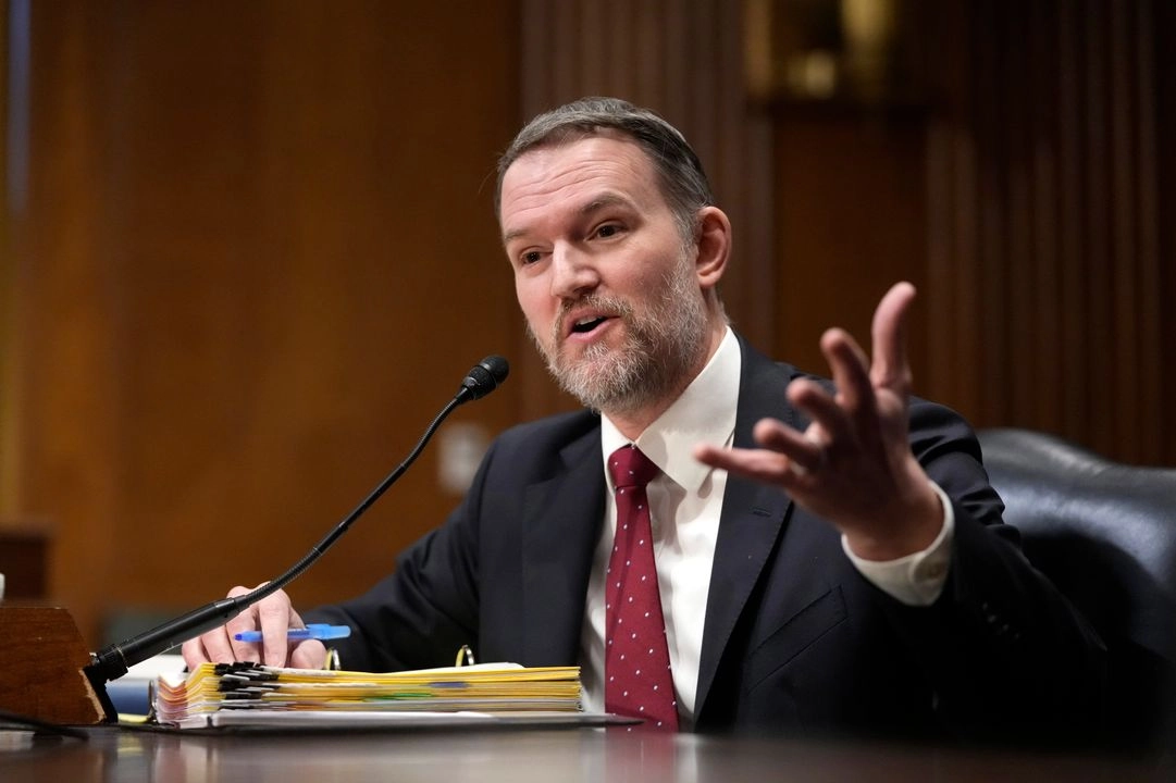 El representante comercial de Estados Unidos, Jamieson Greer, testifica ante el Comité de Finanzas del Senado en el Capitolio, Washington, el martes 8 de abril de 2025. Foto