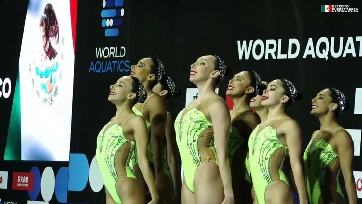 La Selección Mexicana de Natación Artística en la Copa del Mundo de Natación Artística en Soma Bay, Egipto. Foto tomada de la cuenta de Facebook de la Sedena
