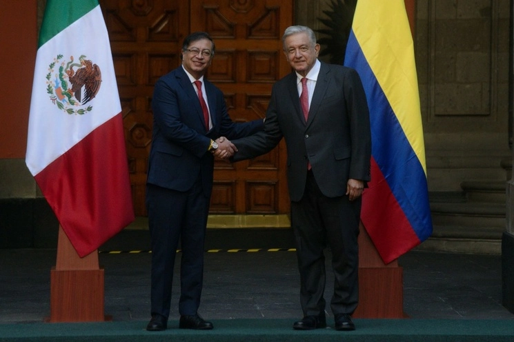 Andrés Manuel López Obrador, presidente de México, y Gustavo Francisco Petro, mandatario de Colombia, en Palacio Nacional en noviembre de 2022. Foto Cuartoscuro