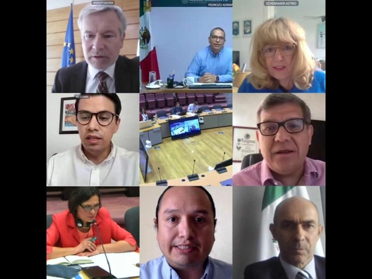 Durante el diálogo, ambas partes discutieron prioridades y desafíos conjuntos ante el cambio climático, en el sector de la gestión del agua, así como en la prevención de la pérdida de biodiversidad y la lucha contra la deforestación, el 5 de julio de 2023. Foto tomada de Twitter @UEenMexico