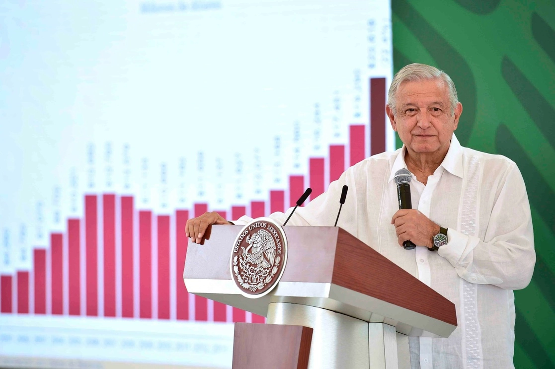 El presidente Andrés Manuel López Obrador durante su conferencia matutina desde Los Cabos, Baja California, el 6 de agosto de 2021. Foto cortesía Presidencia