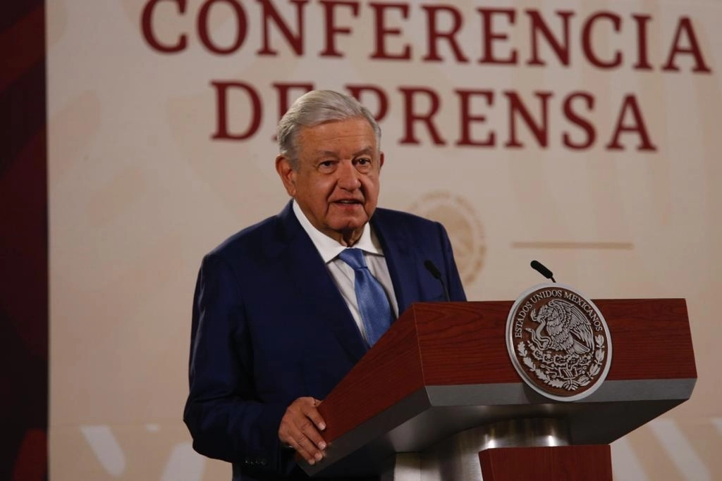 El presidente Andrés Manuel López Obrador durante su conferencia matutina en Palacio Nacional, el 21 de febrero de 2023. Foto María Luisa Severiano