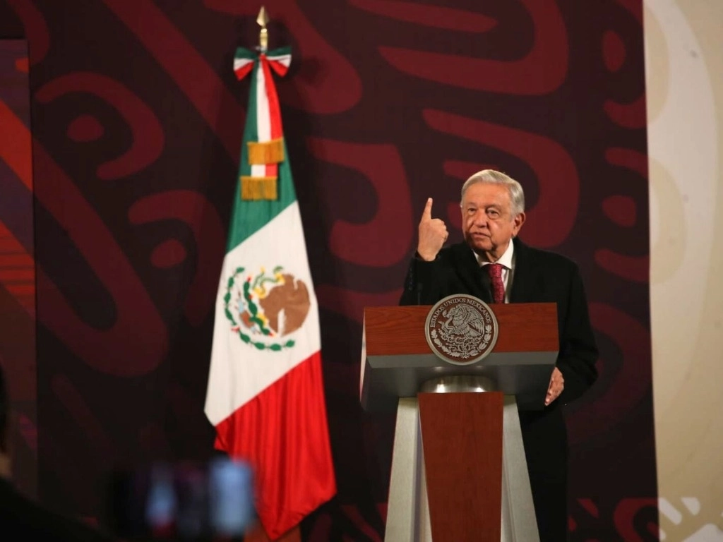 El presidente Andrés Manuel López Obrador durante su conferencia matutina desde Palacio Nacional, en la Ciudad de México, el 23 de enero de 2024. Foto Yazmín Ortega Cortés

