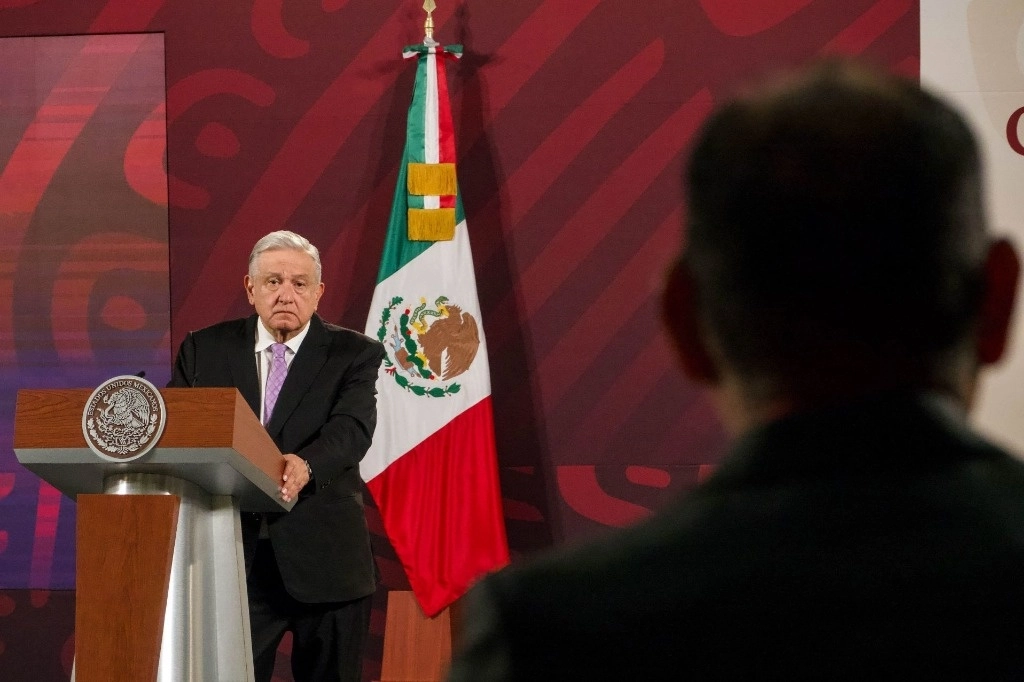 Andrés Manuel López Obrador, durante la conferencia matutina desde Palacio Nacional. Foto Cuartoscuro 