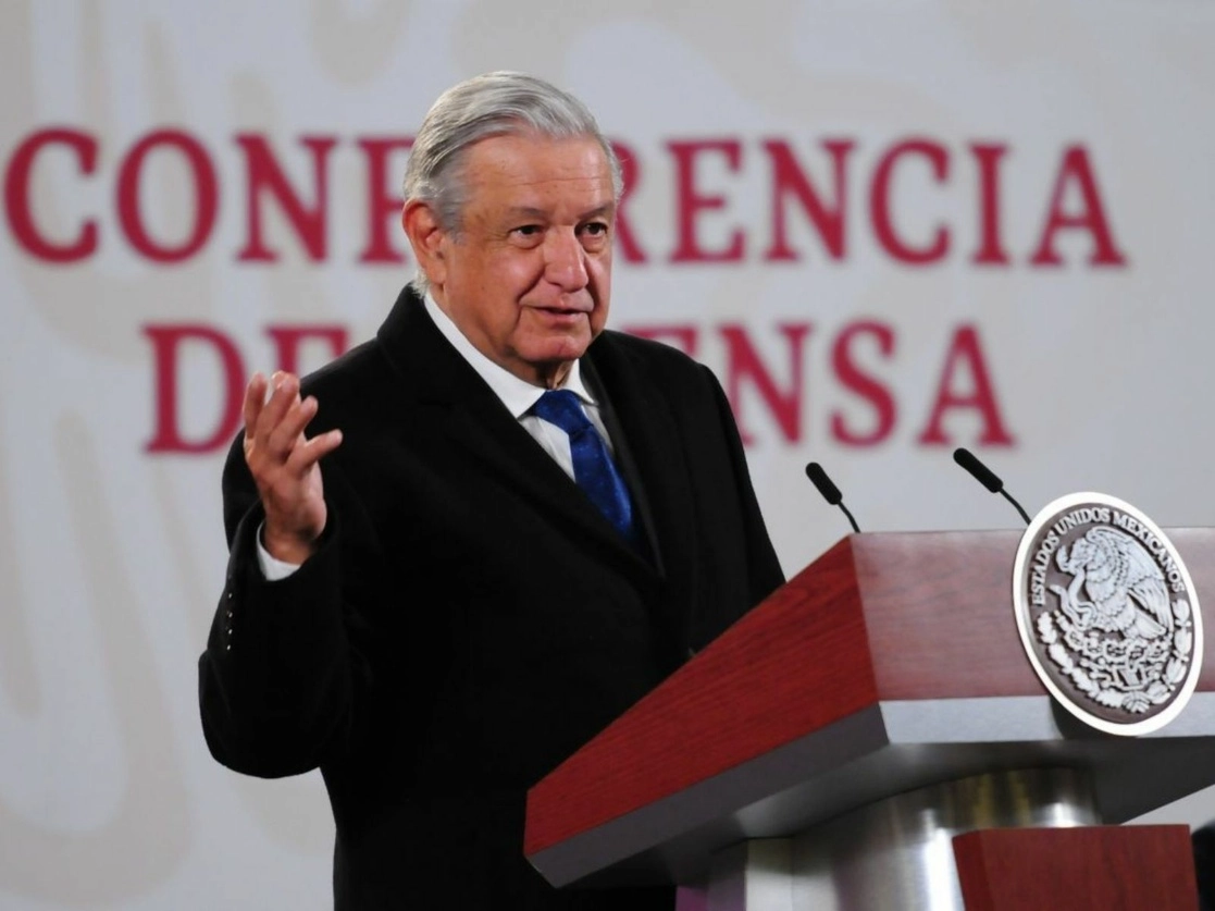 El presidente Andrés Manuel López Obrador durante su conferencia matutina de hoy en Palacio Nacional, en la Ciudad de México. Foto Cuartoscuro
