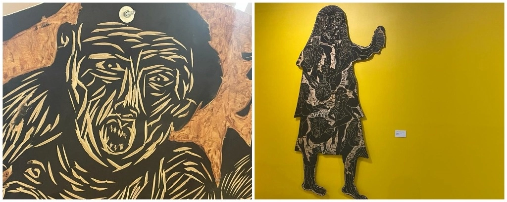 Obras incluidas en la muestra ‘Polinización’, del artista autodefinido como “hijo de la frontera”, que se exhibe en el Centro Cultural Tijuana. Foto Mireya Cuéllar